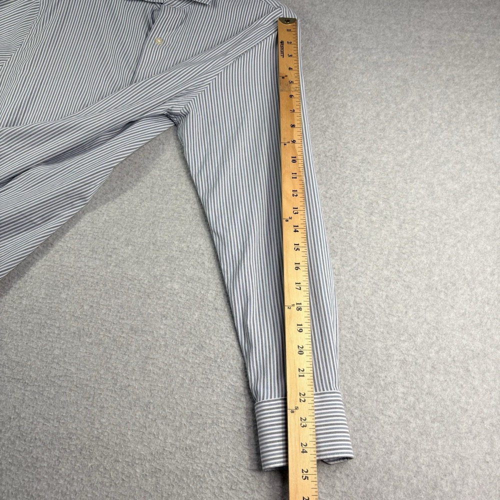 Peter Millar Crown Crafted Shirt Men's M Button Up Long Sleeve Blue Striped - Picture 7 of 12